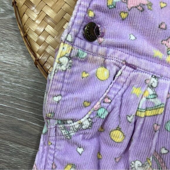 Vintage 90’s‎ cat and pony print corduroy overalls purple - Picture 3 of 7